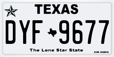 TX license plate DYF9677