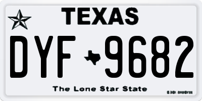 TX license plate DYF9682