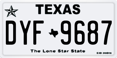 TX license plate DYF9687