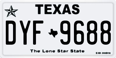 TX license plate DYF9688