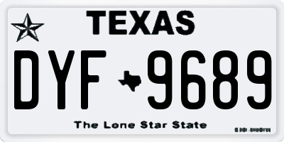 TX license plate DYF9689