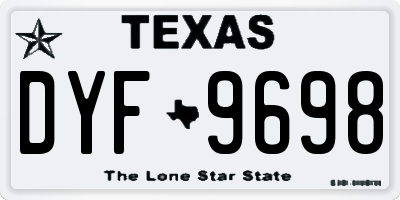 TX license plate DYF9698