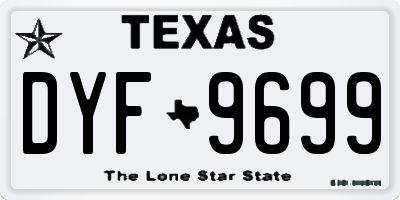 TX license plate DYF9699
