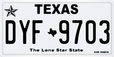 TX license plate DYF9703