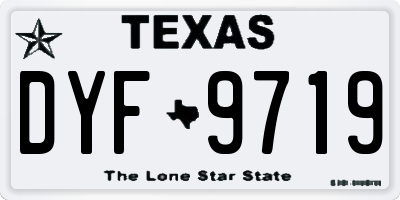 TX license plate DYF9719