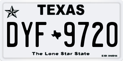 TX license plate DYF9720