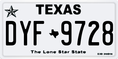 TX license plate DYF9728
