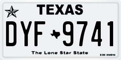 TX license plate DYF9741