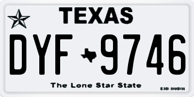 TX license plate DYF9746