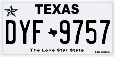TX license plate DYF9757