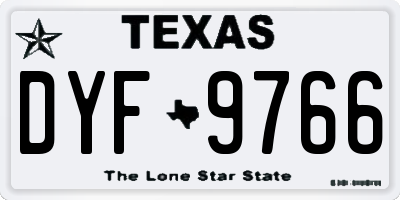 TX license plate DYF9766