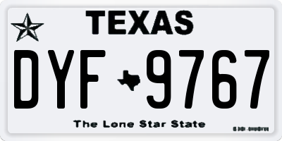 TX license plate DYF9767