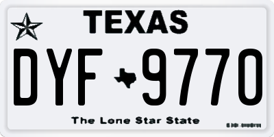 TX license plate DYF9770
