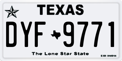 TX license plate DYF9771