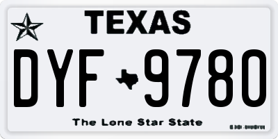 TX license plate DYF9780