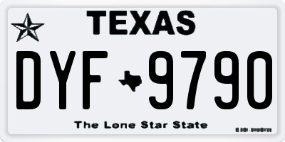 TX license plate DYF9790