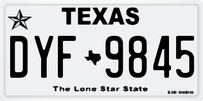 TX license plate DYF9845