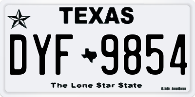 TX license plate DYF9854
