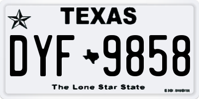 TX license plate DYF9858