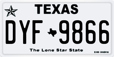 TX license plate DYF9866