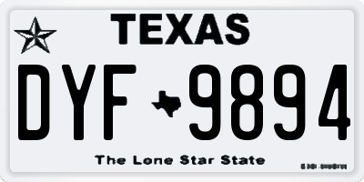 TX license plate DYF9894