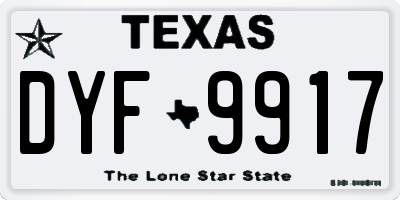 TX license plate DYF9917
