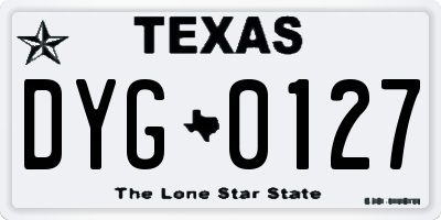 TX license plate DYG0127