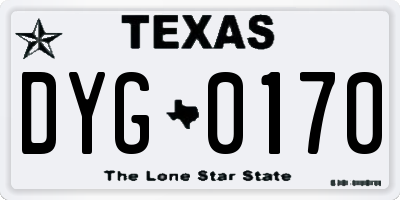 TX license plate DYG0170