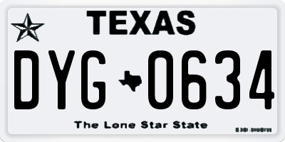 TX license plate DYG0634