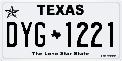 TX license plate DYG1221