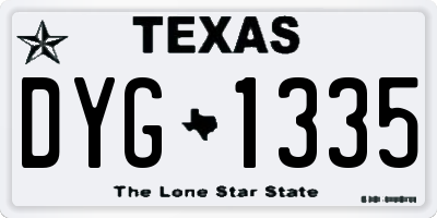 TX license plate DYG1335