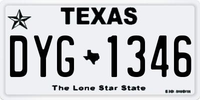 TX license plate DYG1346