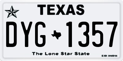 TX license plate DYG1357