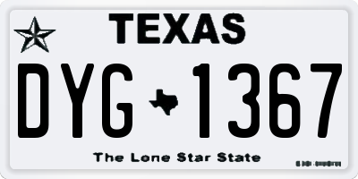 TX license plate DYG1367