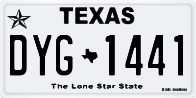 TX license plate DYG1441