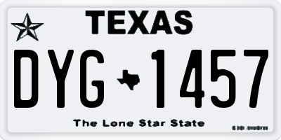 TX license plate DYG1457