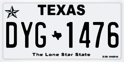 TX license plate DYG1476