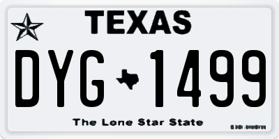 TX license plate DYG1499