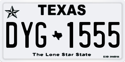 TX license plate DYG1555