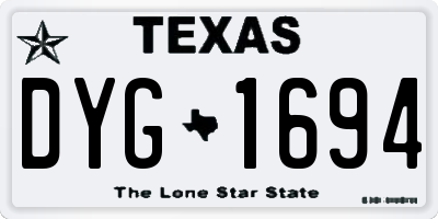 TX license plate DYG1694