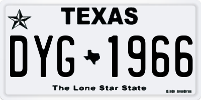 TX license plate DYG1966
