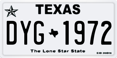 TX license plate DYG1972