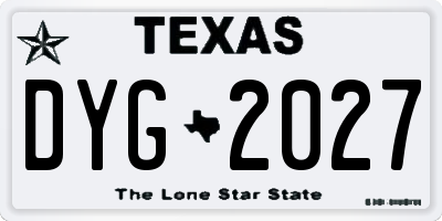 TX license plate DYG2027