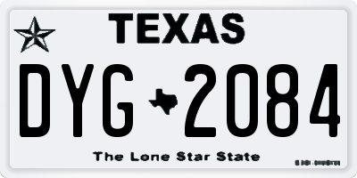 TX license plate DYG2084