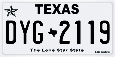 TX license plate DYG2119
