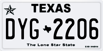 TX license plate DYG2206