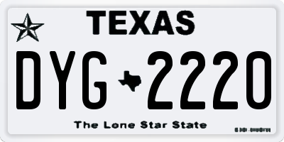 TX license plate DYG2220