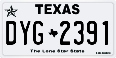 TX license plate DYG2391