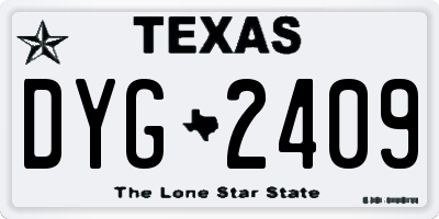 TX license plate DYG2409