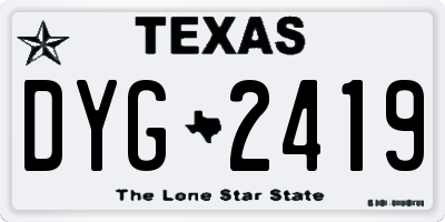 TX license plate DYG2419